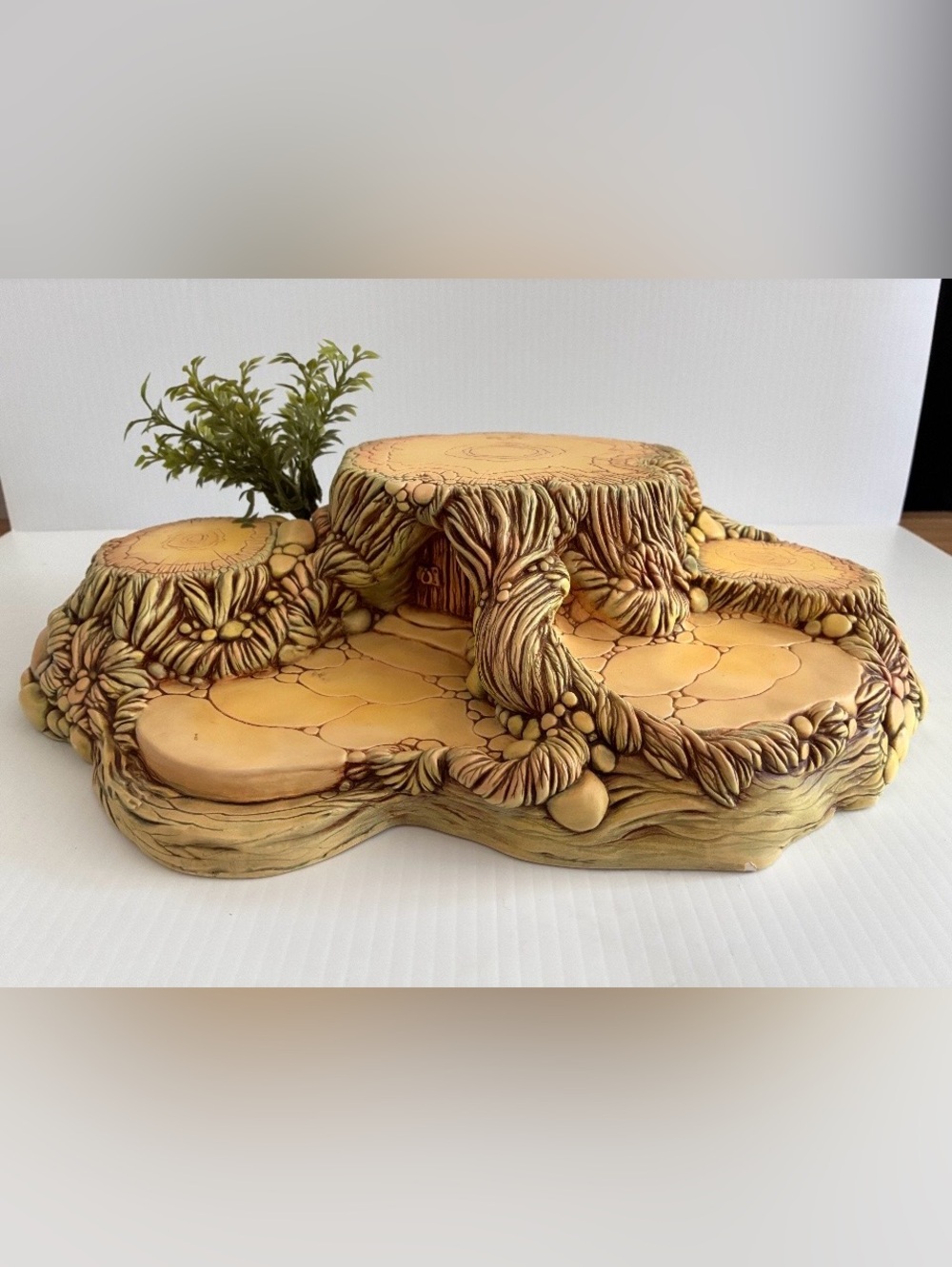 Vintage PENDELFIN Outdoor Woodland Stump Hand Paint Made in England Collectible